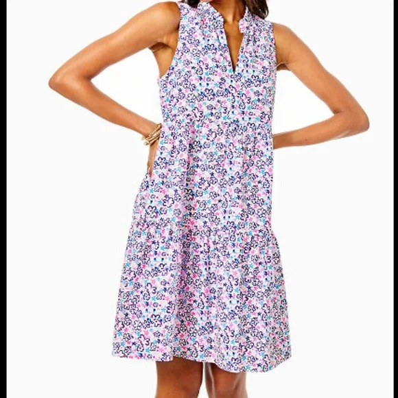 Lilly Pulitzer Novella -floral Tiered Sundress - Picture 1 of 5